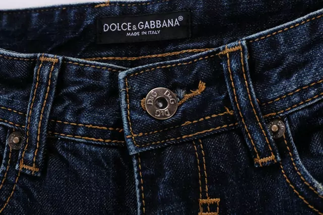 man jeans dolce gabbana jeunes confortable hole decorate